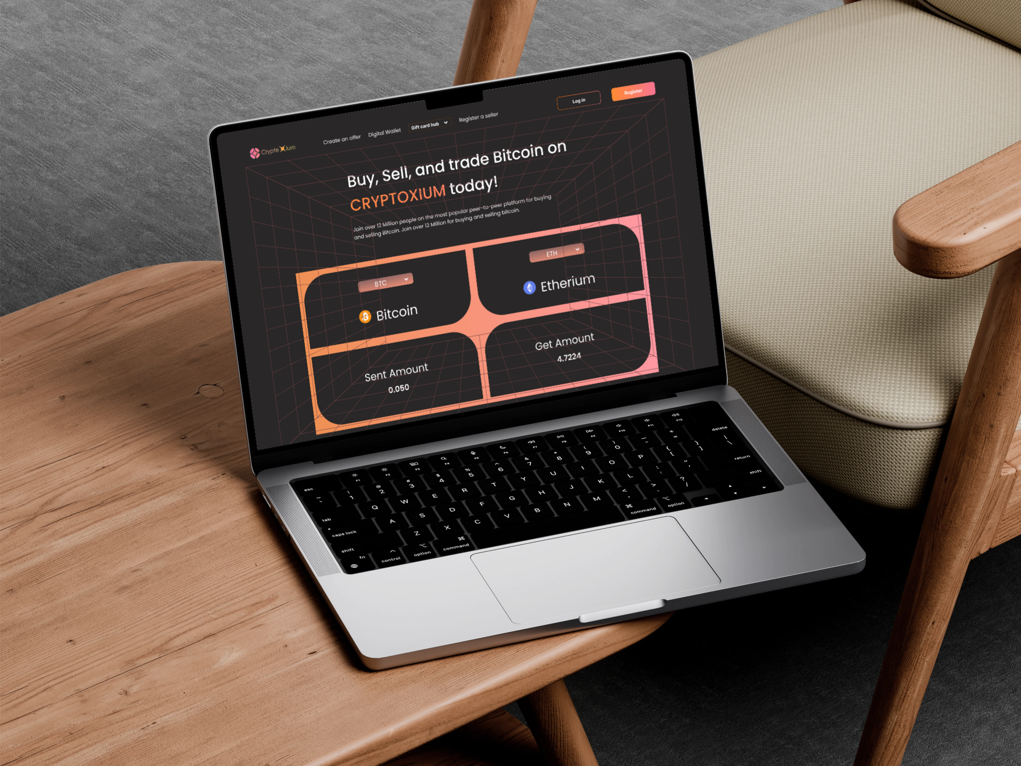 Modern cryptocurrency landing page designed branding cryptocurrency ui