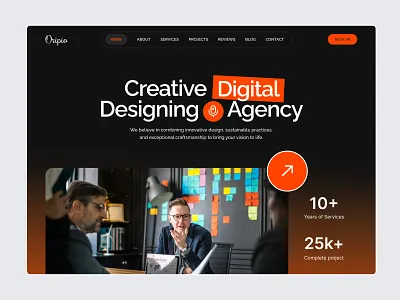 Agency Landing Page agency agency website business website creative agency dark mode digital agency landing page modern landing page startup uiux web design website
