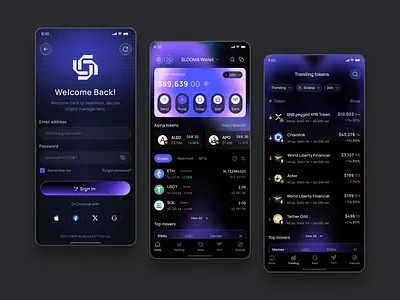 Crypto Wallet Mobile App app blockchain app crypto crypto wallet crypto wallet app defi ethereum fintech mobile mobile app mobile wallet solana trading app wallet wallet app web3 app
