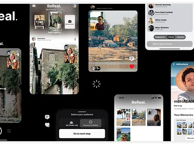 BeReal app design case study clean design minimal mobile app product design student app ui uiux ux