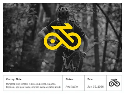 Where Motion Meets Minimalism — Modern Bike Logo Concept bike startup logo bikebrand bikelogo bikelogoinspiration brand identity branding cycling app logo cyclinglogo geometriclogo logo logo designer logodesign logoinspiration logomark minimal bike logo minimal bike mark minimal logo minimalist bike logo modern bike logo techbranding