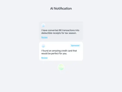 Featured Card: AI Notification aidesign aifigma aiui aiux figmadesign headstartui productdesign uidesign uxdesign