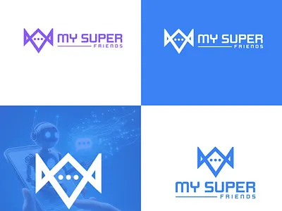 “Innovative and Approachable Logo for My Super Friends” ai companion branding digital branding friendly design graphic design innovative branding logo super friends tech logo