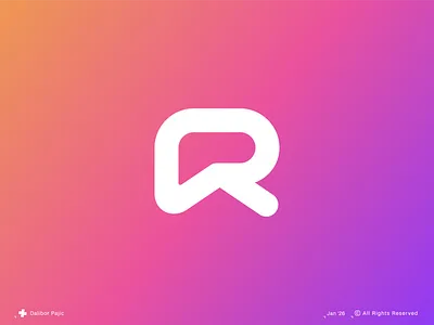 Letter R Logo, 36 Days of Type and Branding 18/36 bold branding bubble chat clean conversation geometry graphic design icon logo mark minimal modern simple soft talk tech