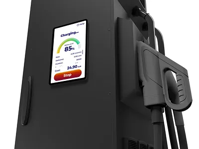 EV-Charging Self-Service UX on Galaxy Tab 11 ev charging fintech interaction design payment experience paytech product design self service teddygraphics unattended ux design