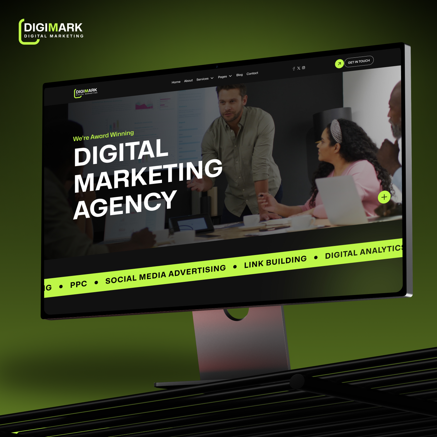 DigiMark - Digital Marketing Agency Website Template digital marketing digital marketing websites graphic design marketing seo social media marketing ui ux webflow template website template