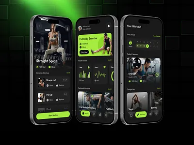 Fitness App - Darkmode Style app darkmode fitness product design ui