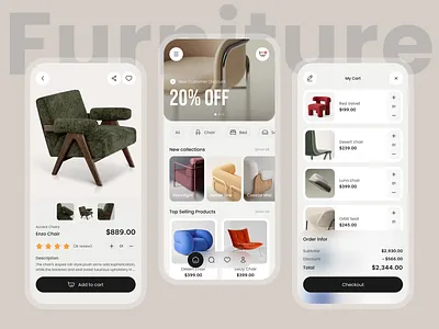 Furniture App - Minimalism Style app furniture app minimalism product design ui