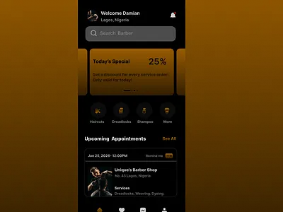 UI Mobile barber Design App! design graphic design ui ux web design website