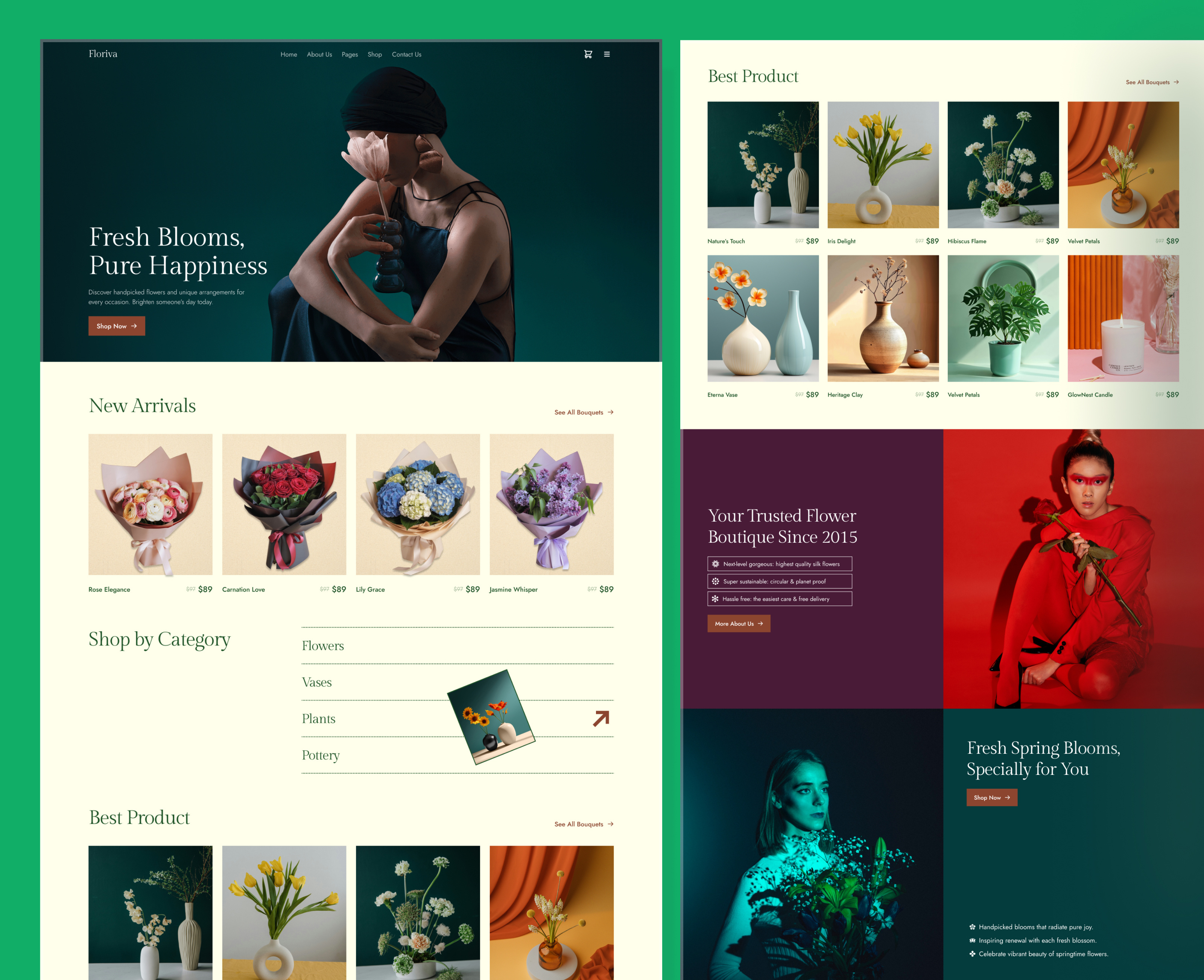 High-Converting Flower Store Website bouquetshop conversionfocused design ecommercewebsite florist flowerbusiness flowershop flowerstore homepage landing page onlineflowers onlineflowershop shopwebsite smallbusinesswebsite uiuxdesign