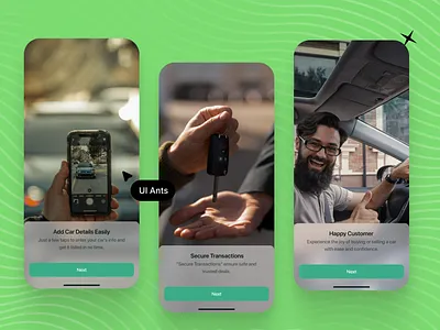 Car Trading App-Onboarding UI aboutpp androidui appintro appwalkthrough carsellandpurchase cartrading cleanapp iosui modernui onboardingui ui ux