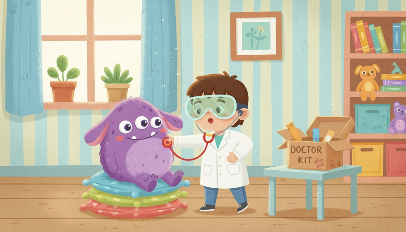 Cute Monsters & Kids Doctor Illustrations children cute doctor illustration kids medical monster web