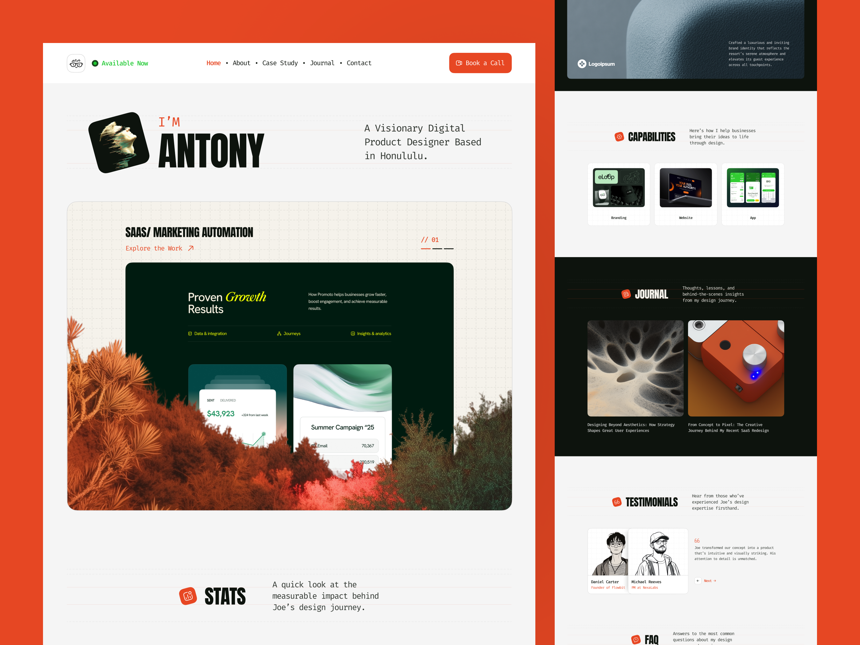Example of Website Landing Page UI/UX Design