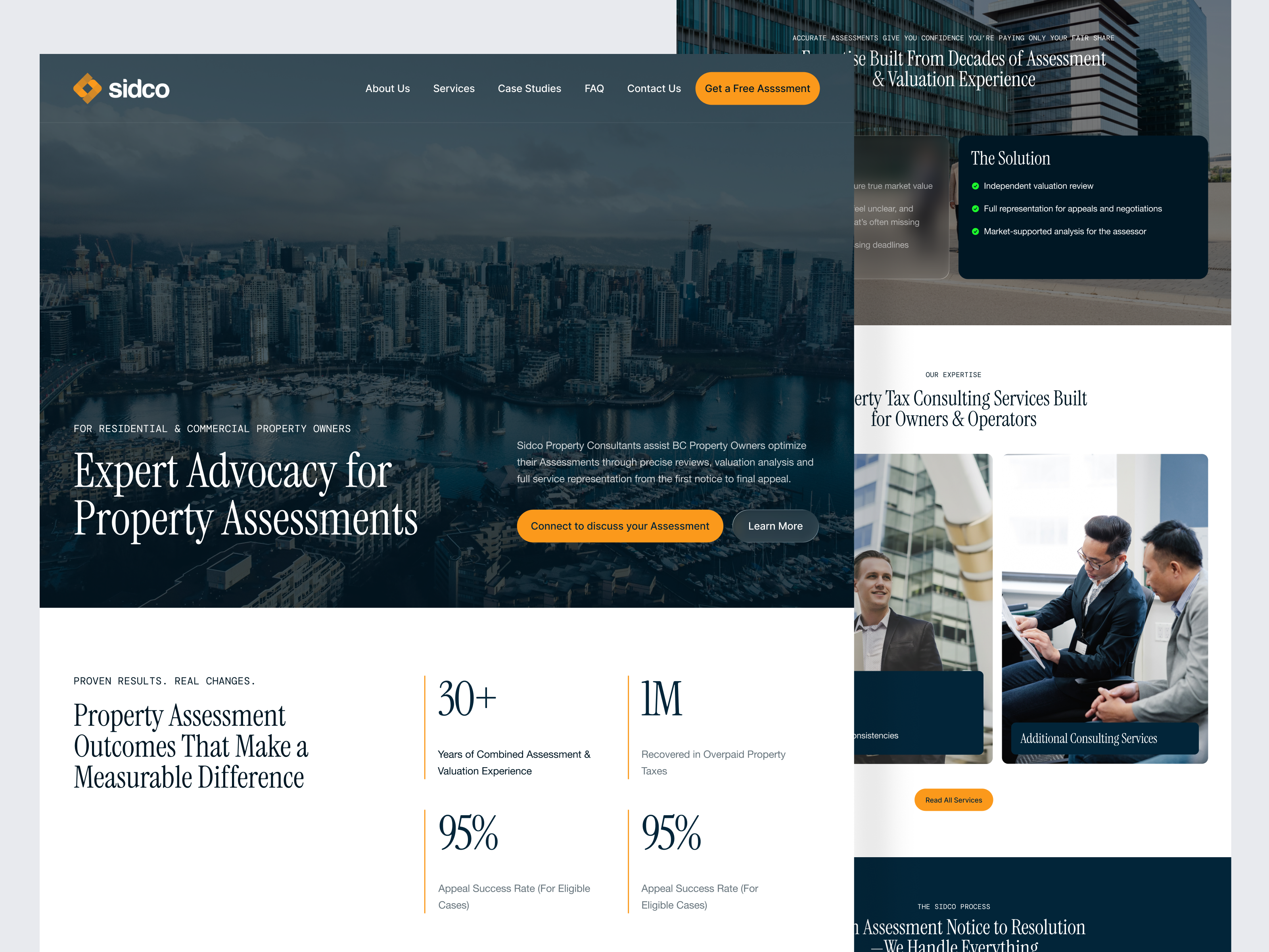 Sidco - Commercial Property Landing Page barkahlabs business clean commercial property company company profile consulting design framer landing page professional property ui ui design uiux web web design webflow website website design