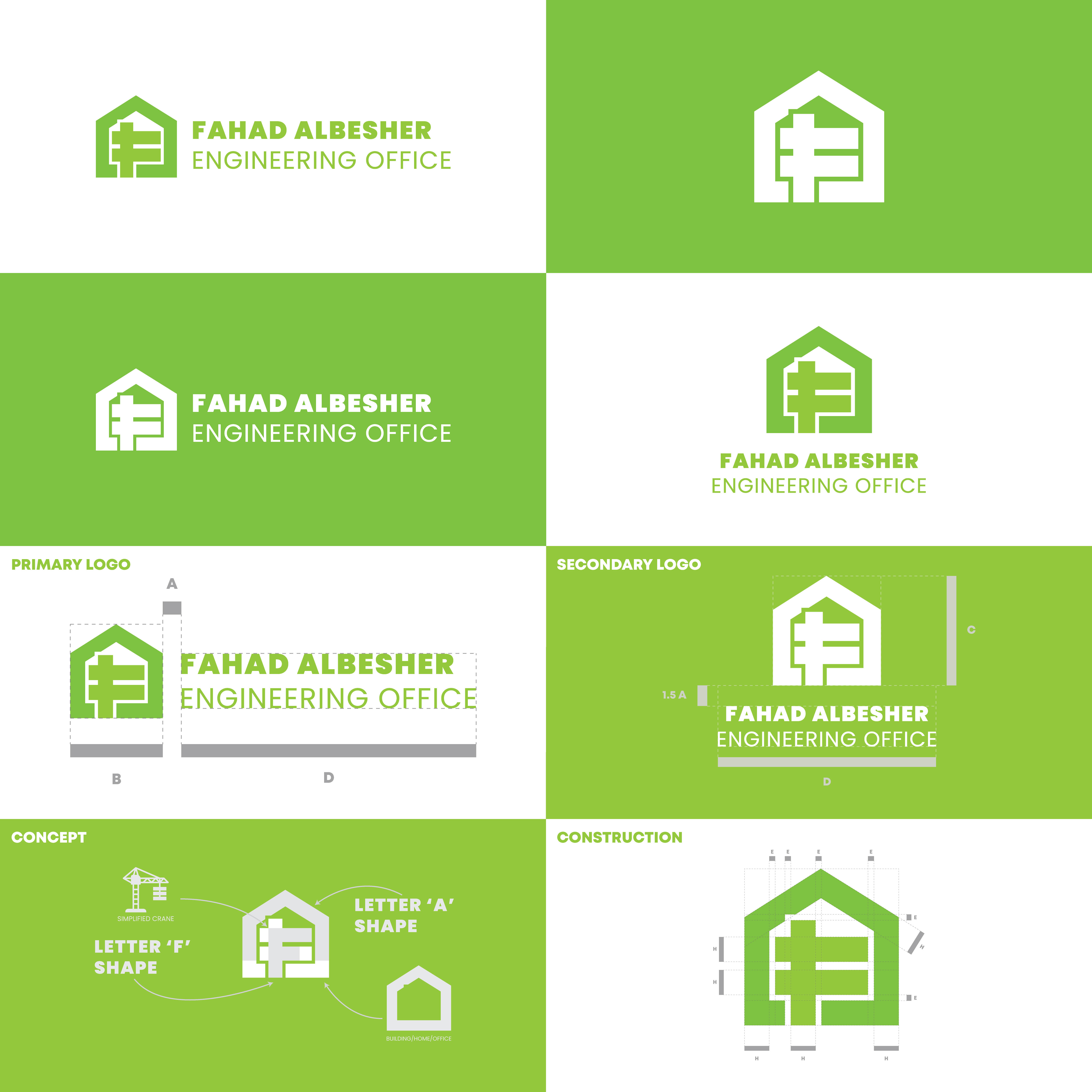 Fahad Albesher Engineering Office (II) branding construction logo corporate branding design design process designer engineering firm graphic design graphic designer logo logo concept logo consturction logo designer minimalist logo visual identity