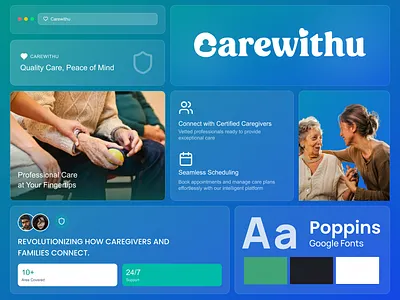 CareWithU — Branding Essentials ✨ branding color design typo ui ux