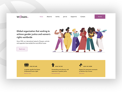 Public organization WomanKIT design figma hero page ui ux uxui design website