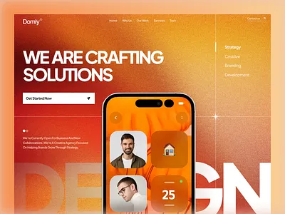 Creative Agency Landing Page UI — Strategy & Branding 3d animation branding design figma graphic design illustration logo motion graphics typography ui ux vector