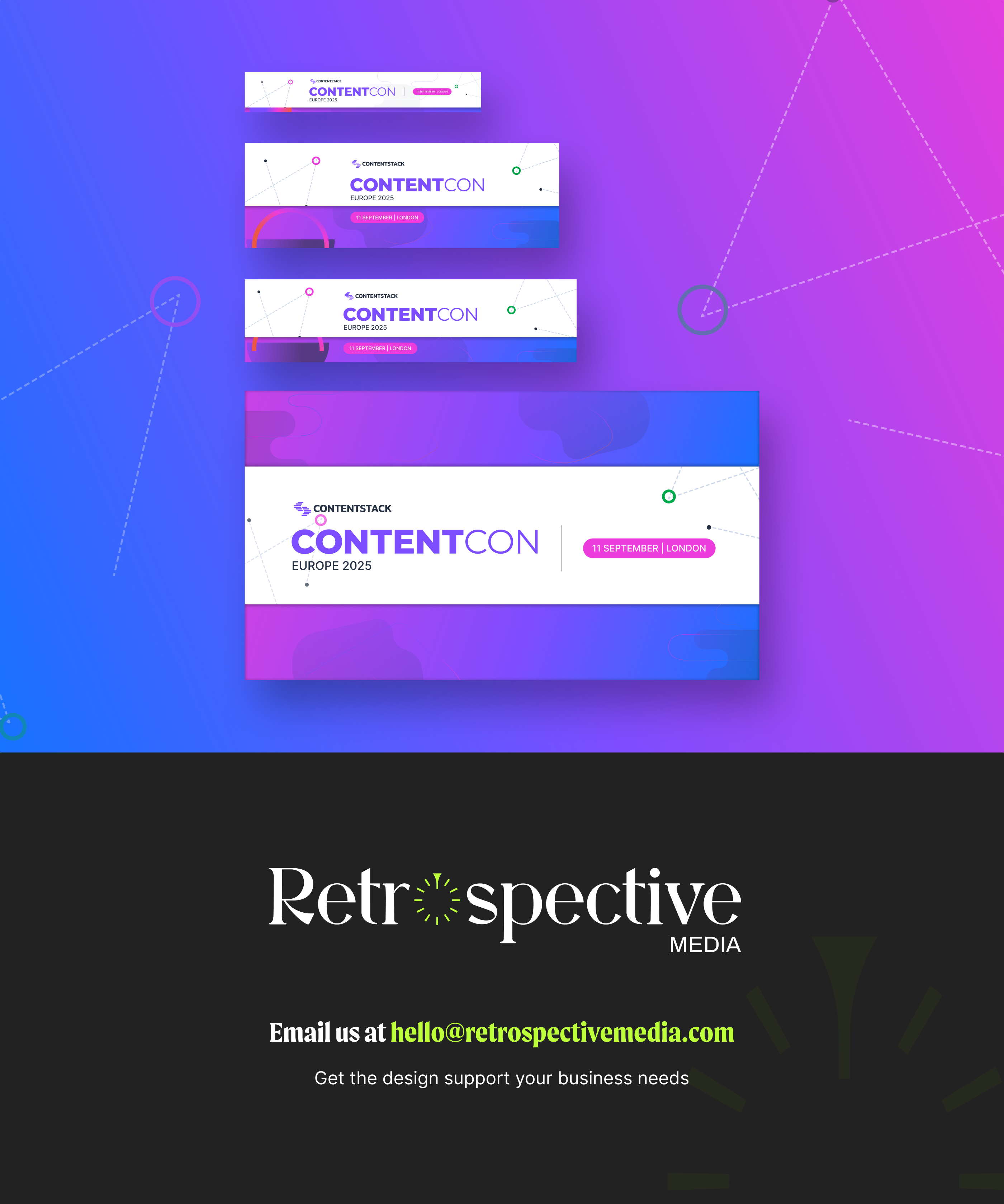 Contentstack Banner Design banner design banners branding corporate digital banners graphic design purple saas social media social media banner social media banners tech tech layout visual design