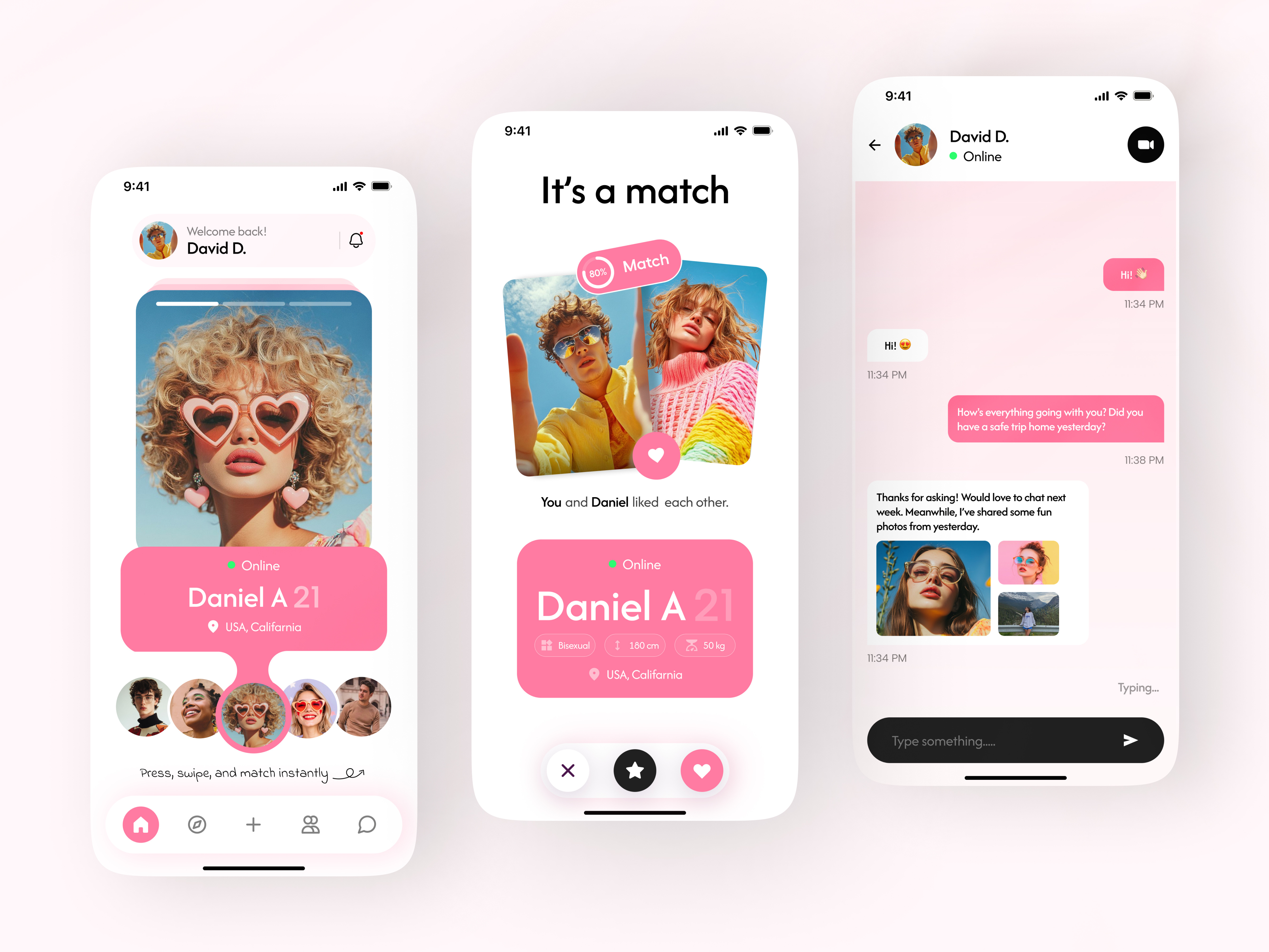 Spark — Dating App UI Concept 💖 app design bumble chat chatting date dating app design matchmaking app messages mobile app designer mobile ui online dating premium app relationship app social app social media tinder ui ux video call