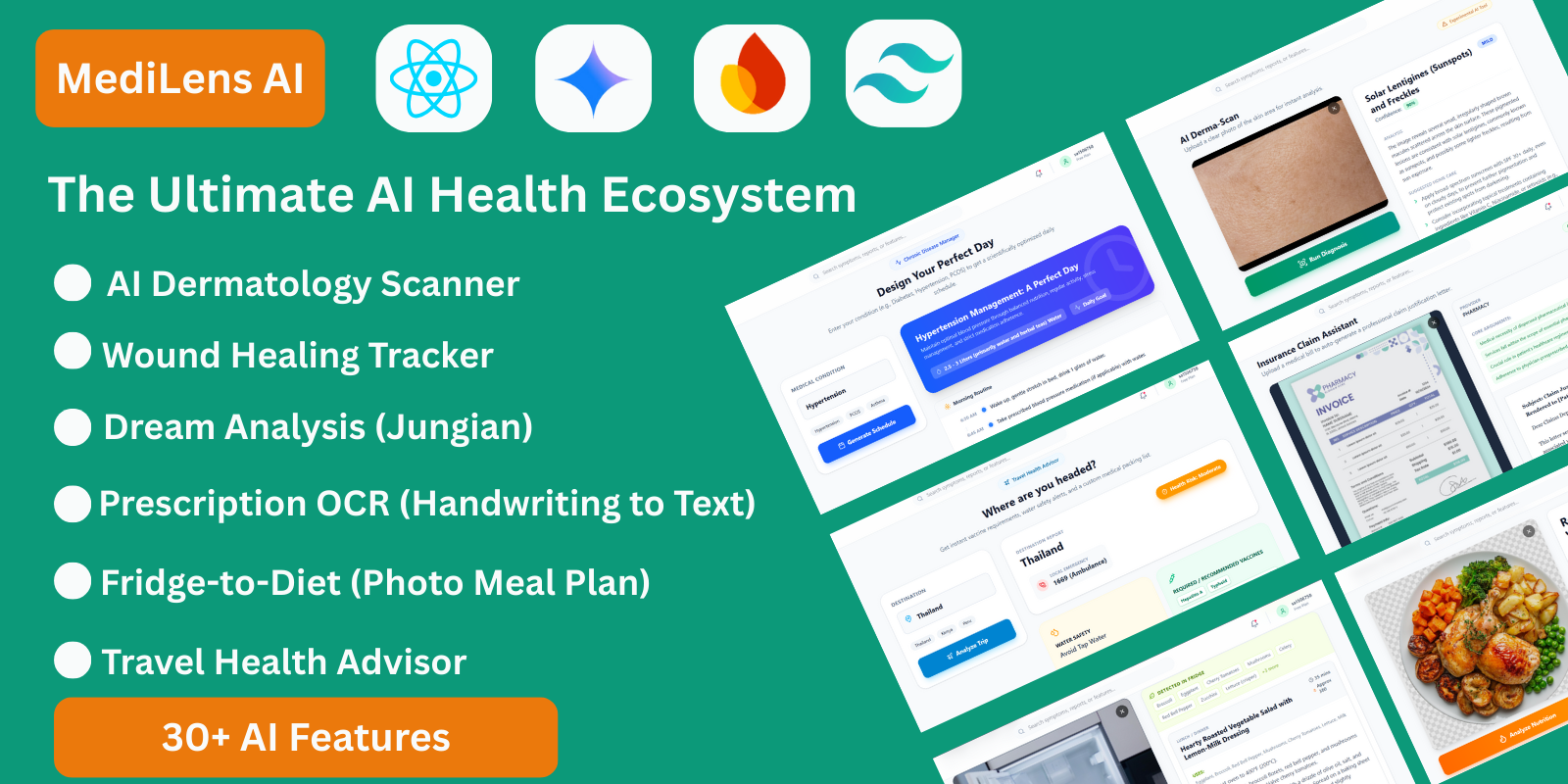 MediLens AI Web App ai app ai health app ai integration ai medical app firebase firebase authentication full app full stack app javascript mern stack node.js react native react.js typescript ui ui kit web app