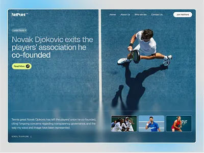 NetPoint Hero Section animation hero section landing page motion graphics product design sport tennis ui us