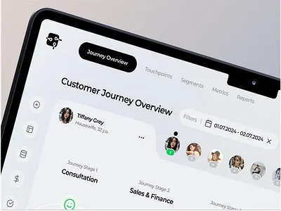 Customer Journey Analytics – Modern CX Dashboard & Metrics UI De customer journey cx analytics dashboard design data visualization glass morphism interface design product design saas design ui uiux design ux