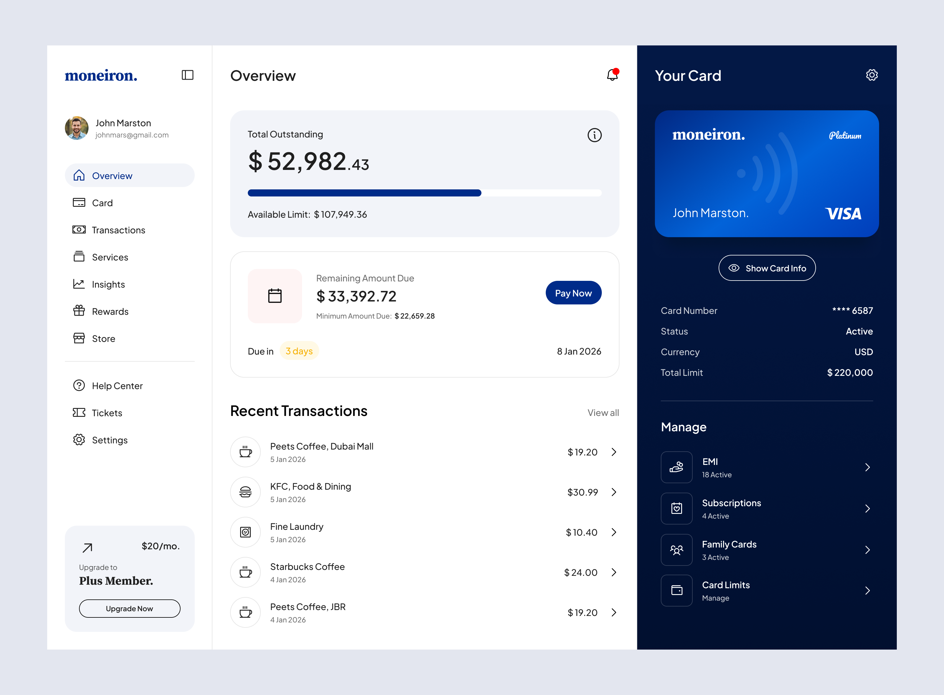 Credit Card Platform SaaS Design accounting clean colors credit card dashboard design dribbble dribbble best shot finance fintech minimal payments product saas ui uidesign uiux uiuxdesign ux uxdesign