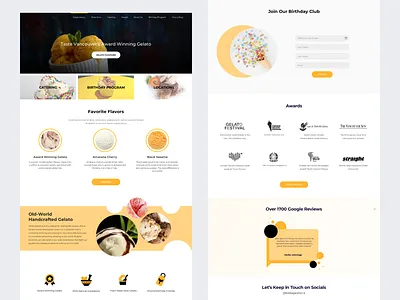 Gelateria website design branding design illustration images ui uiux ux vector webdesign