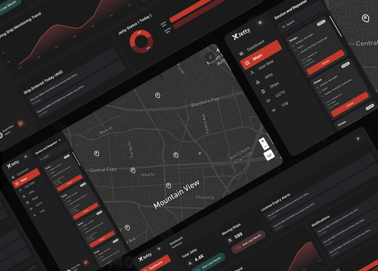 Xjetty: Naval Jet Tracking Dashboard (IoT-Based) design ui uiux ux web design