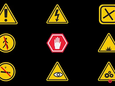 Warning Signs Lottie after effects caution symbols dotlottie emergency alerts hand drawn ui hazard alerts industrial ui json animation kinetic motion lottie animation modular animation no plugins saas assets safety icons security icons ui design ux micro interactions vector animation warning signs youmotion
