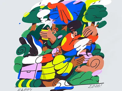 Happy 2026! 2026 illustration outdoors people