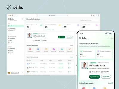 Telemedicine Telehealth Healthcare Platform - Ceila ceila healthcare healthcare platform landing page medical medical mobile app medical web app medical web ui medical website mobile app design telehealth telehealth web web application