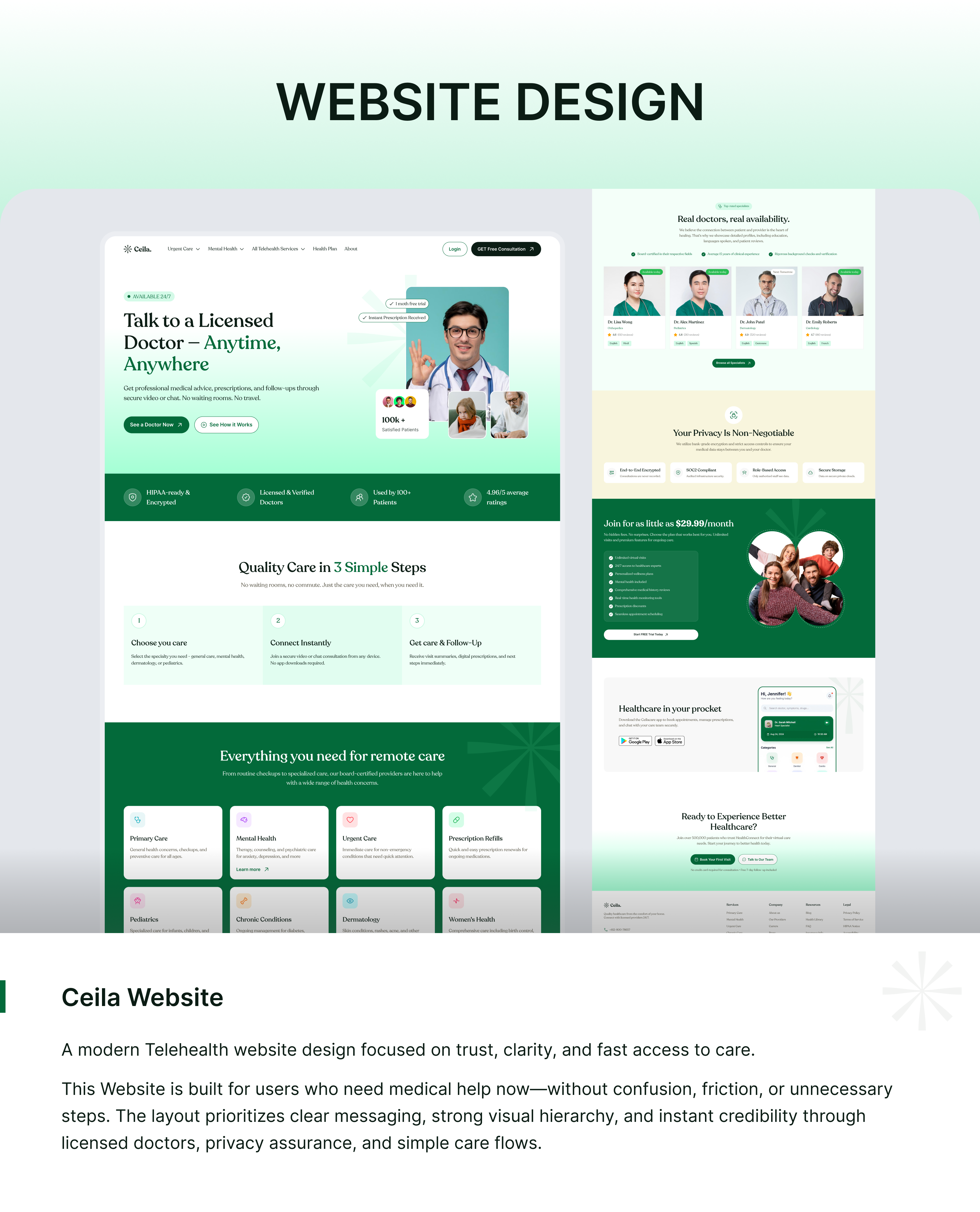Example of Healthcare: Website, App & Web App Design