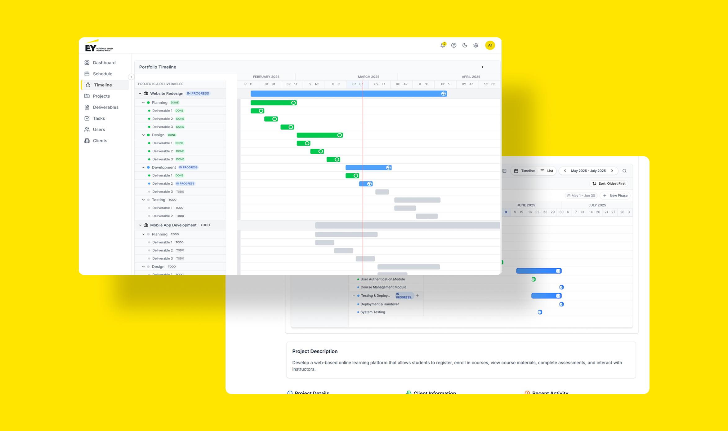 EY project management platform app branding design graphic design illustration logo typography ui ux vector
