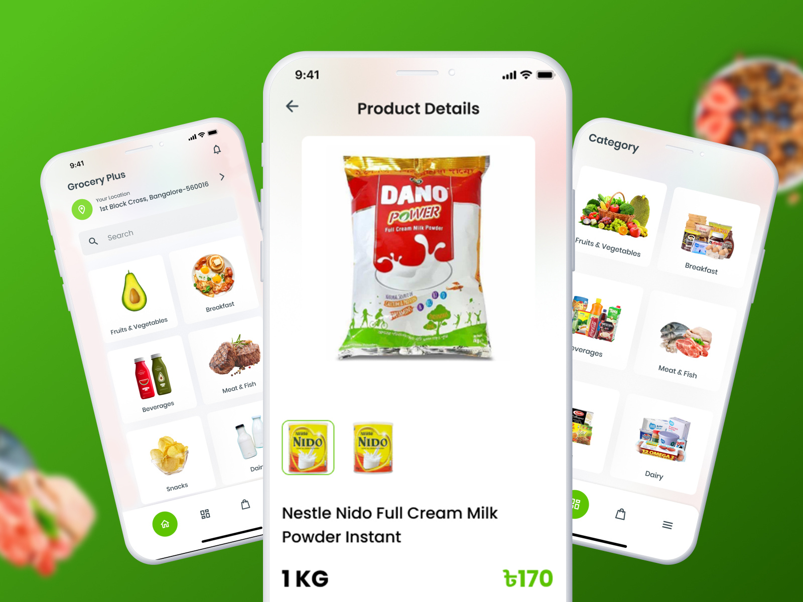 Modern Grocery App UI – Seamless Shopping & Delivery Experience android app design clean ui ecommerce app food delivery app grocery app ios app design mobile app design on demand app product page ui shopping app ui startup app ui ux design