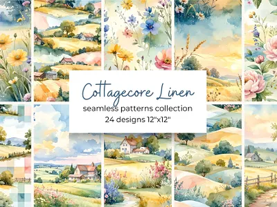 Cottagecore Linen Pastels aesthetic background cottage cottagecore cozy digital farmhouse kit linen pack paper pastel pattern rustic seamless soft style texture vibes vintage