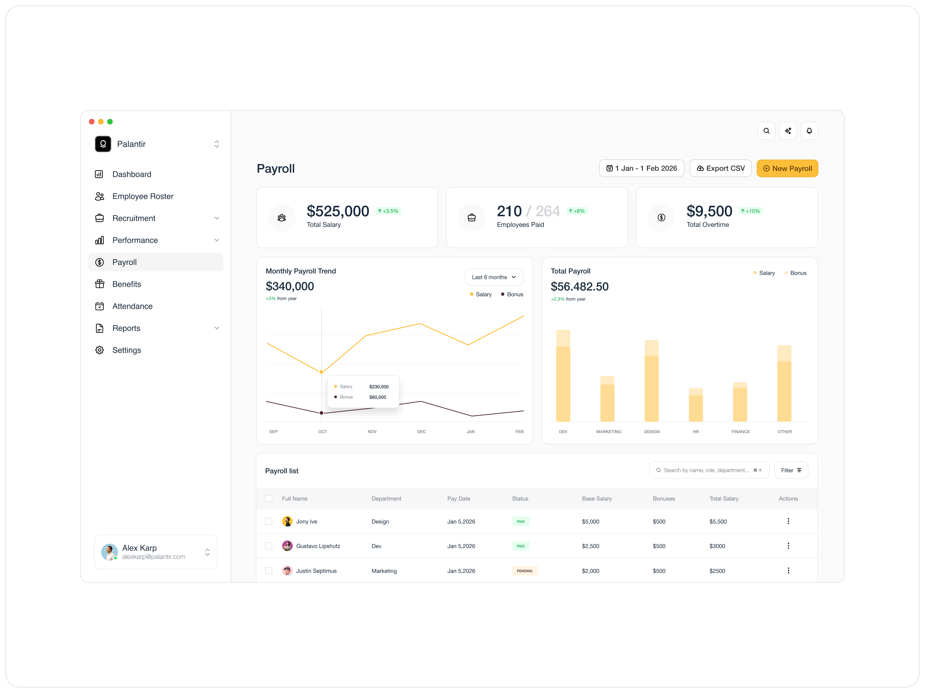 Payroll - Humora design product ui ux
