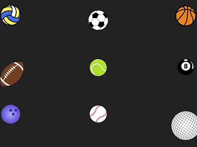 Ball Icons animation ball icons baseball basketball billiard dashboard explainer fitness app football game interface golf ball lottie animation scoreboard soccer ball sports icons sports ui tennis ball ui icons volleyball