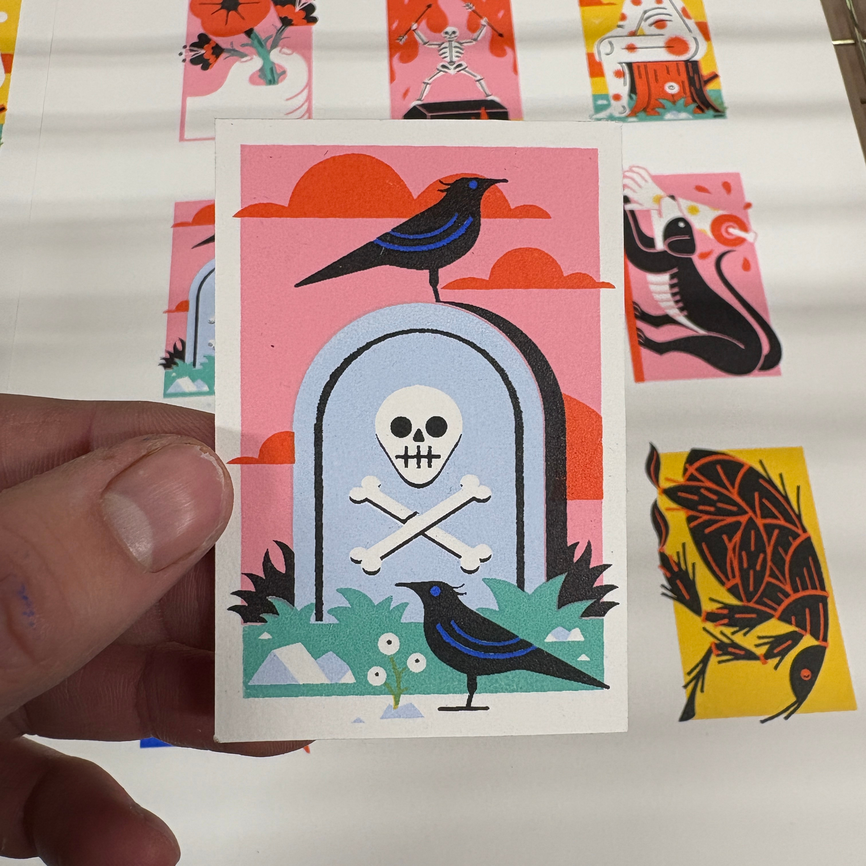 Grave Mini Screen Print colour design editorial illustration illustration print print making screen print