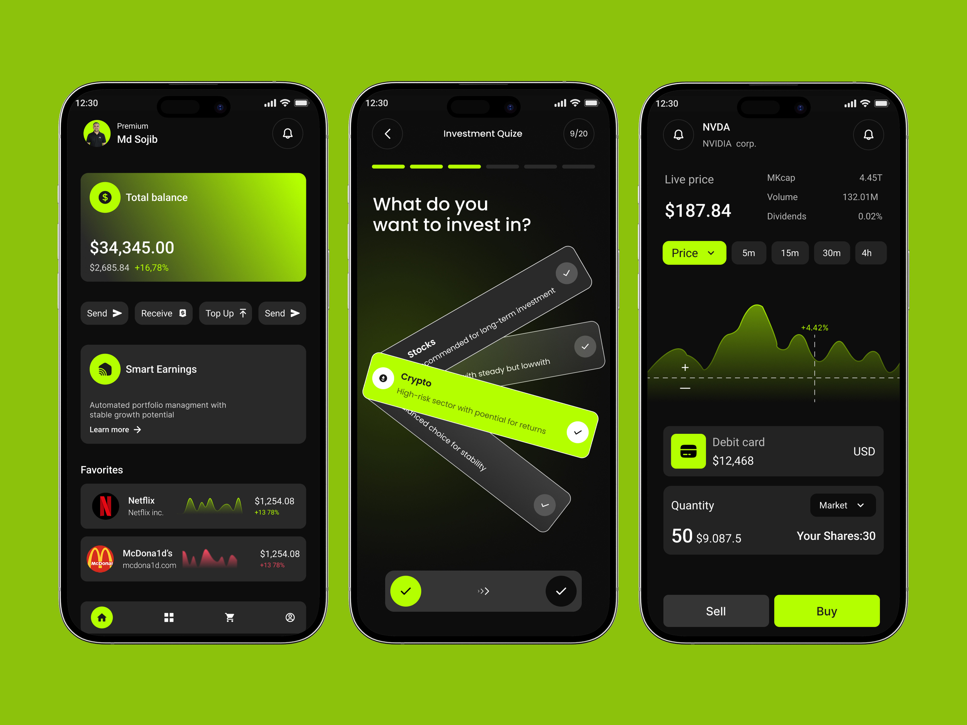 Fintech Investment Portfolio App Design app design app interface application design finance app fintech mobile app mobile app design mobile ui modern ui trending app