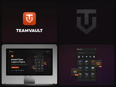 TeamVault Figma Plugin branding figma icon logo logos mlb mls nba nfl nhl plugin sports team web design