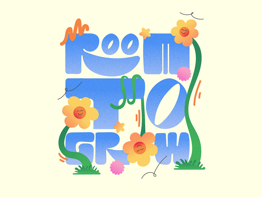 ROOM TO GROW 🌼 adobe illustrator branding drawing font illustration lettering poster poster design tipografia type type design typeface typography