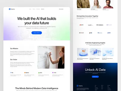 About Us Page – AI Data Engineering SaaS design product service startup ui ux web website