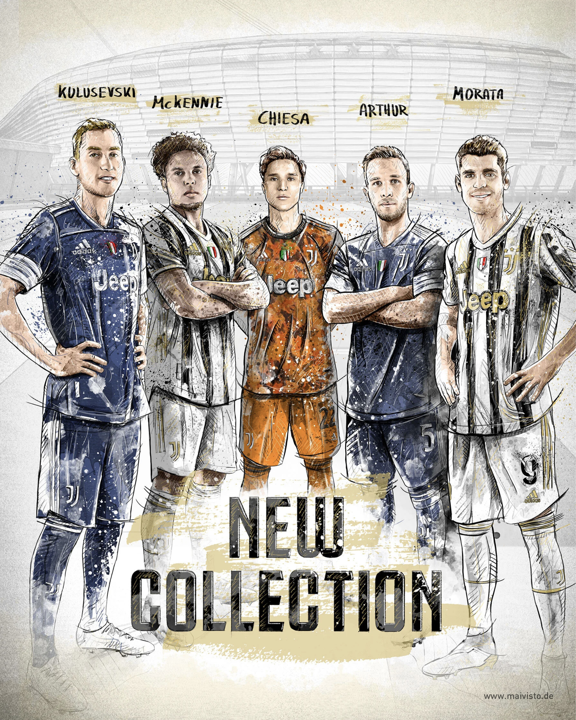 Illustration created for Juventus Football Club. digital illustration illustration ink juventus photoshop serie a sports art wa wacom watercolor