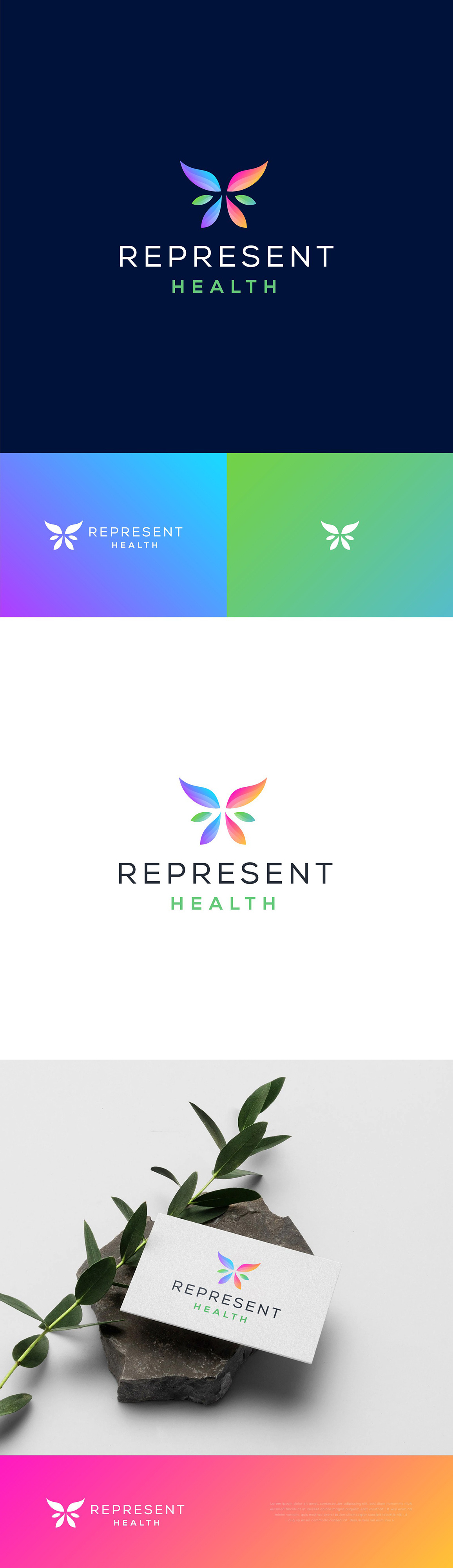 Represent Health – Modern Wellness Logo Design brandidentity branding graphic design healthbranding logodesign minimallogo wellnessbrand wellnesslogo