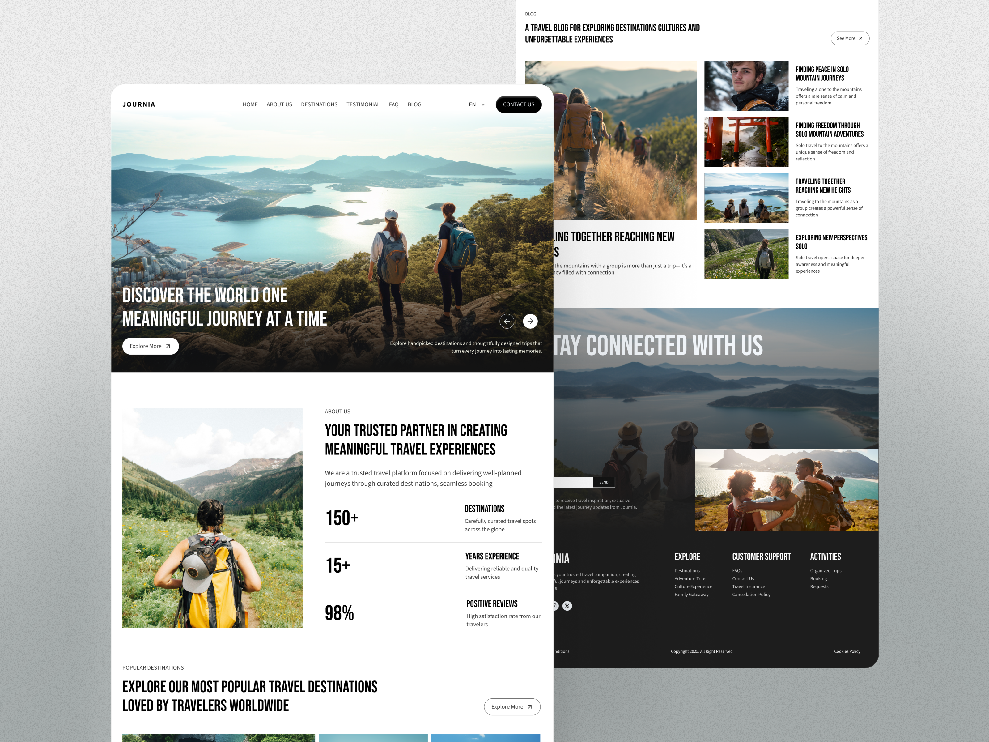 Travel Website Landing Page Exploration adventure travel booking website clean design destination website lifestyle website minimal ui modern web design responsive web storytelling design tourism website travel agency travel landing page travel ui travel website ui design ui ux ux design visual design web design website ui