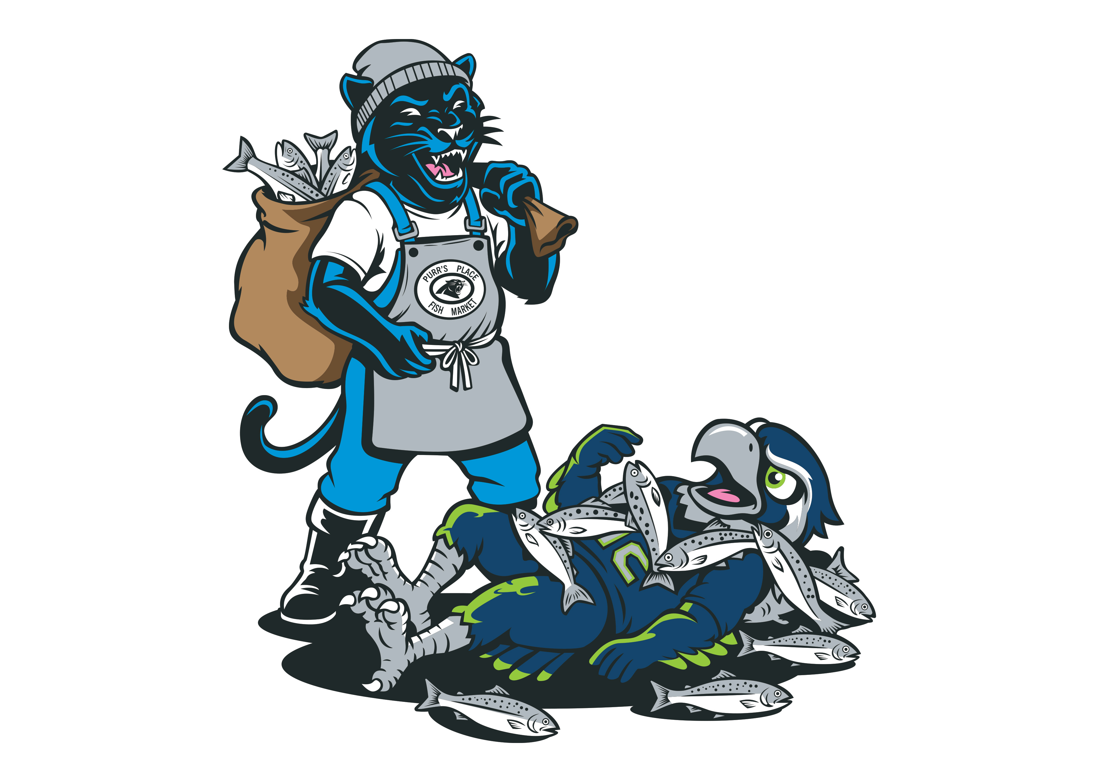 2025 Carolina Panthers Illustrations - Seattle Seahawks