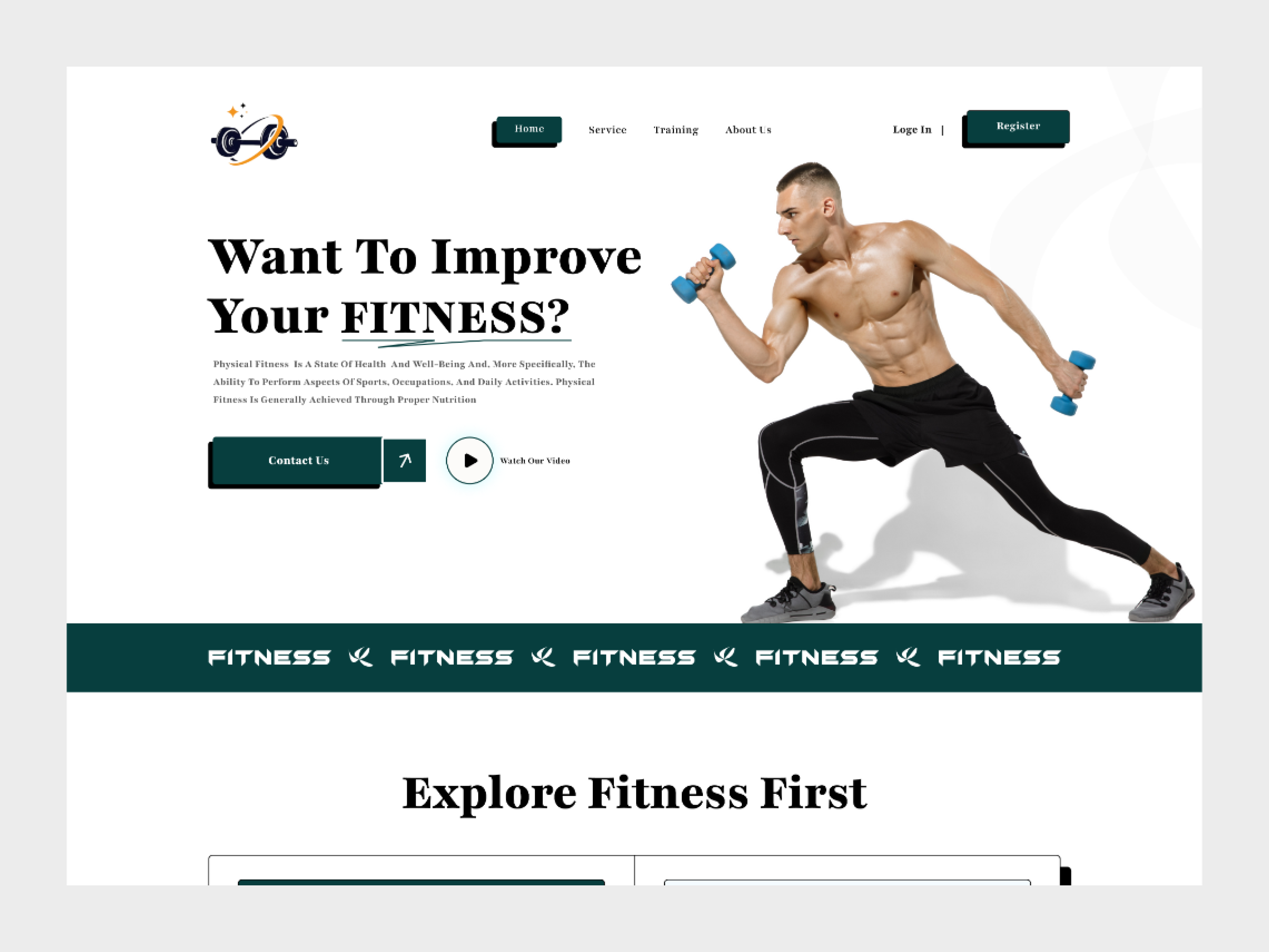 Redesign - Gym & Fitness Website Landign Page Design. agency fitness gym gym website healthcare interface product product design product service product services service startup ui ux workout