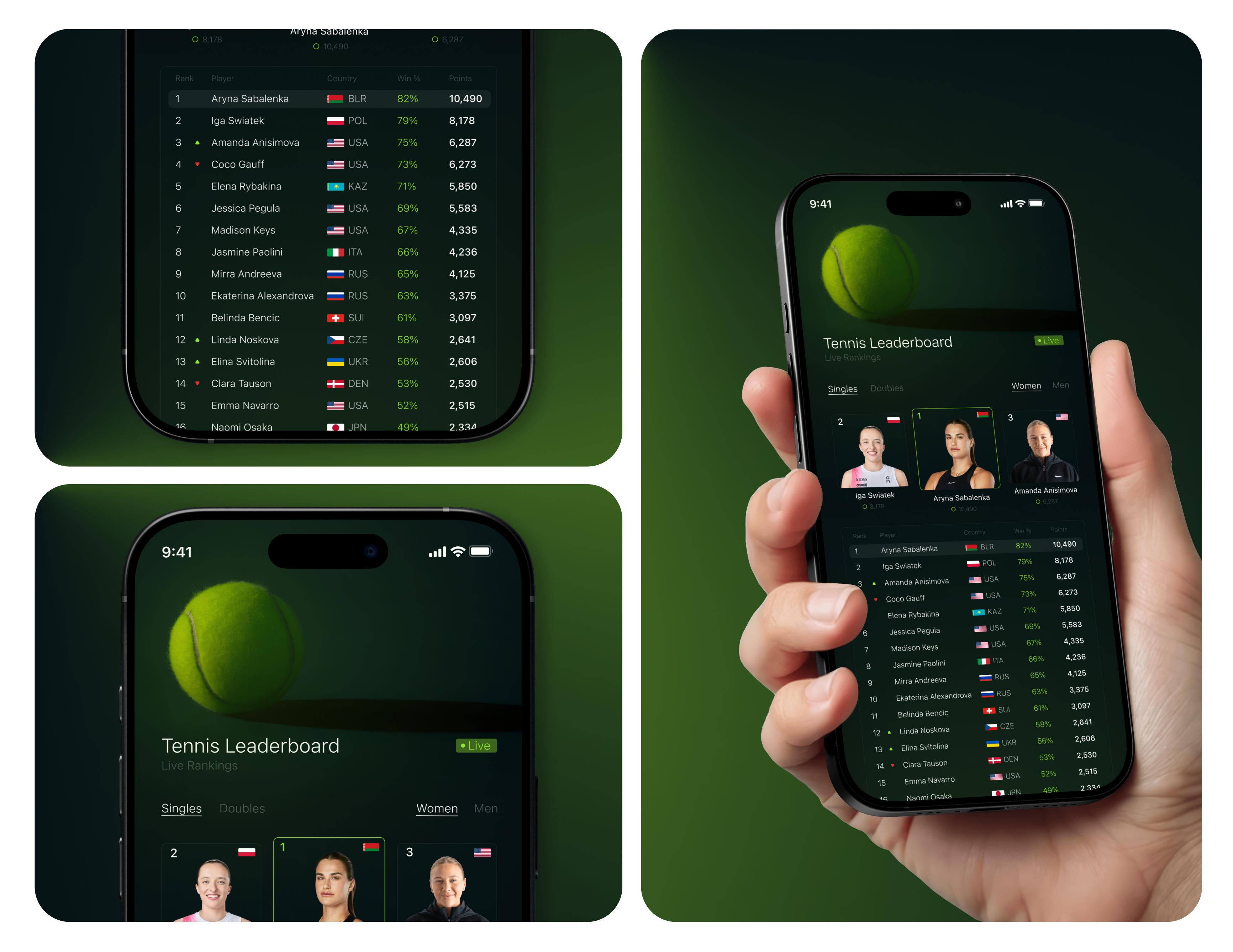 Daily UI 019 - Tennis Leaderboard app dailyui design figma leaderboard mobile product tennis ui ux